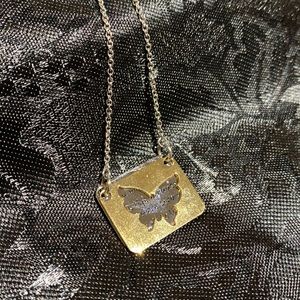 Butterfly message necklace